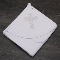  Полотенце белое "Крестильное" с уголком детская одежда от производителя ТМ БОВЕБУМ